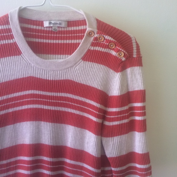 Madewell Ribbed Short Sleeve Striped Sweater - Picture 6 of 8